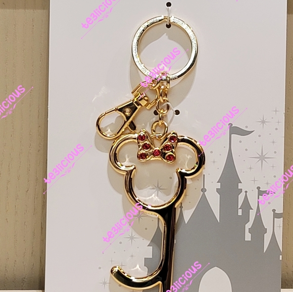 DISNEY PARKS MINNIE GOLD DOOR OPENER KEYCHAIN - Picture 2 of 3